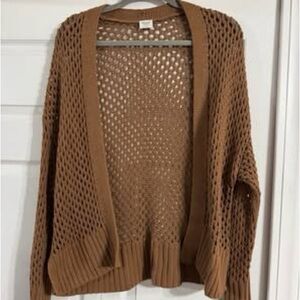 Abercrombie & Fitch Brown Open-Knit Cardigan